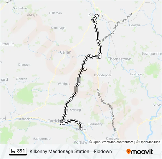 891 Bus Line Map