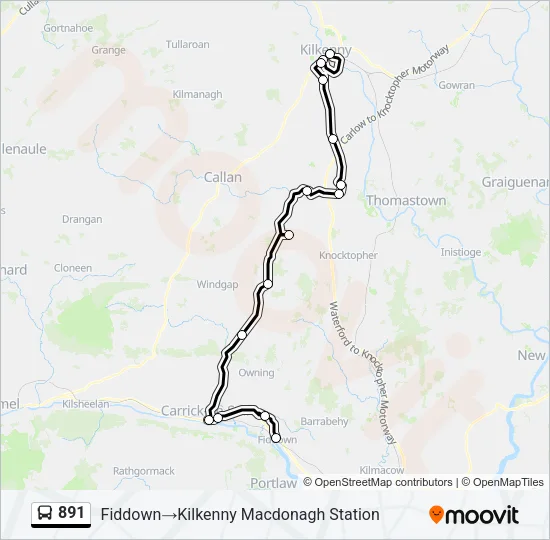 891 Bus Line Map