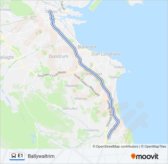 E1 Bus Line Map