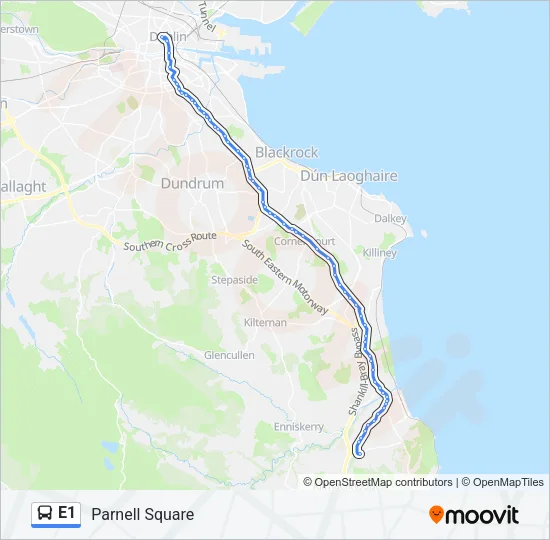E1 Bus Line Map