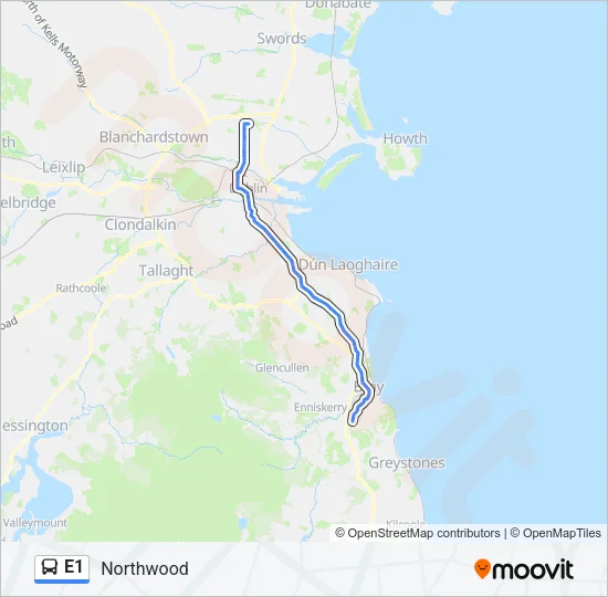 E1 Bus Line Map