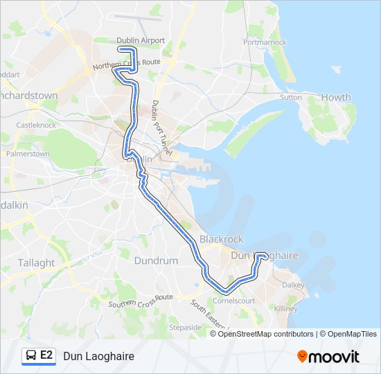E2 Bus Line Map