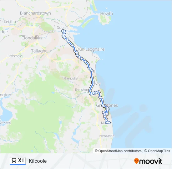 X1 Bus Line Map