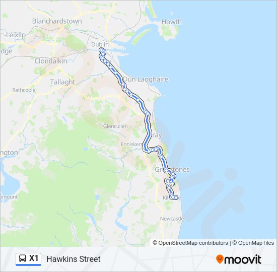 X1 Bus Line Map