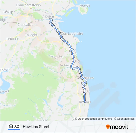 X2 Bus Line Map