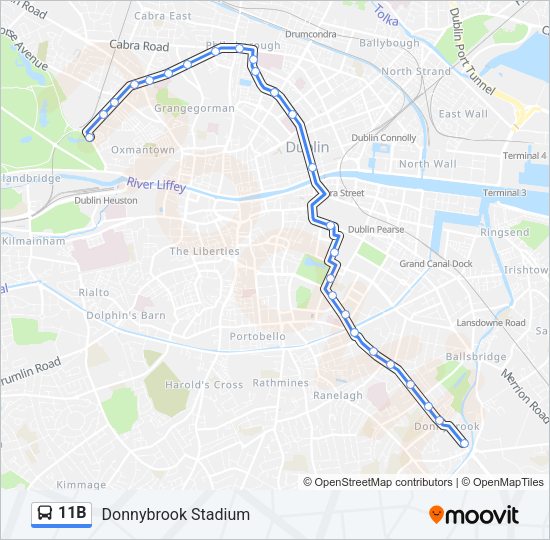 11B Bus Line Map