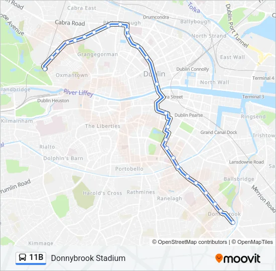 11B Bus Line Map