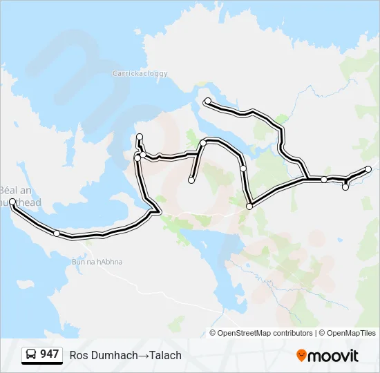 947 Bus Line Map