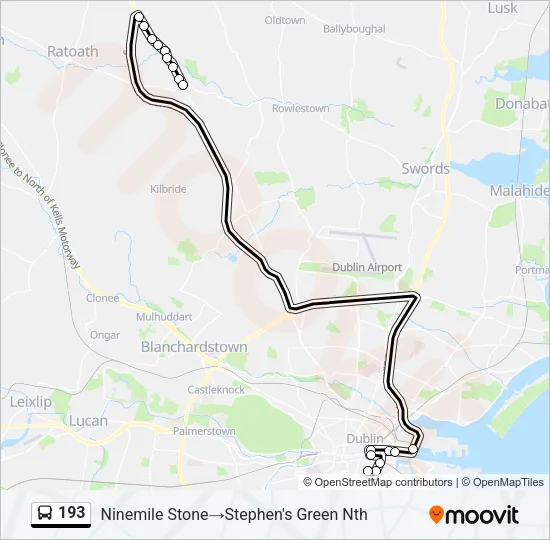 193 Bus Line Map