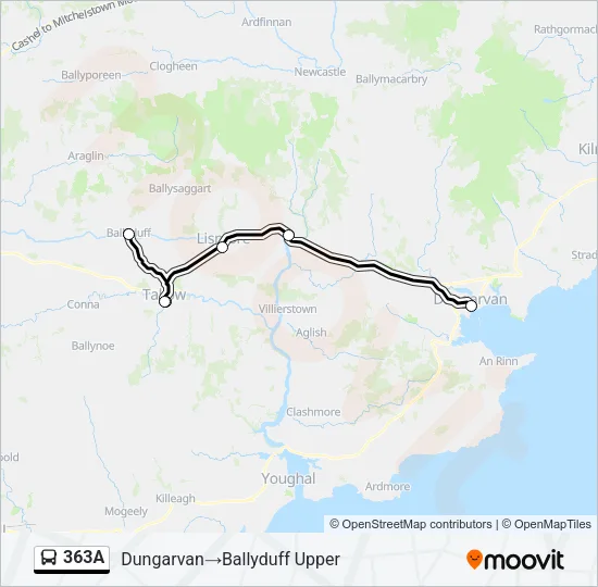 363A Bus Line Map