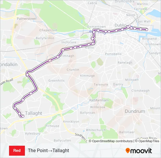 RED Light Rail Line Map
