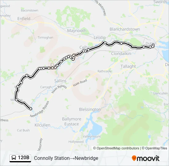 120B Bus Line Map