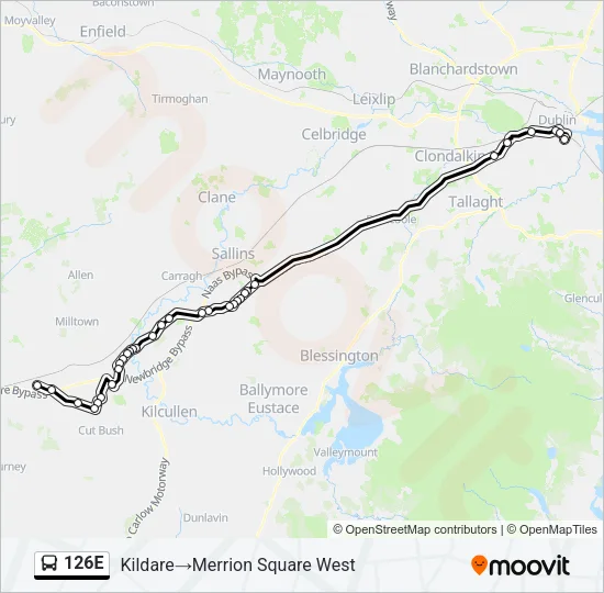 126E Bus Line Map