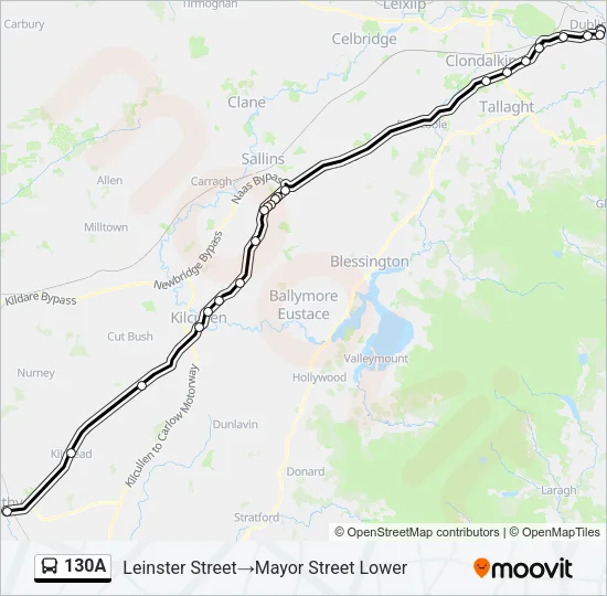 130A Bus Line Map