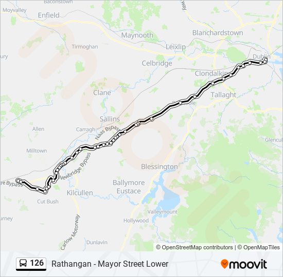 126 Route Schedules, Stops & Maps Connolly Station‎→Kildare (Updated)