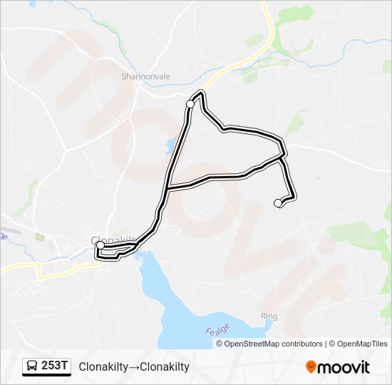 253T Bus Line Map