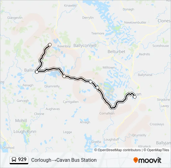 929 Bus Line Map