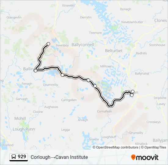 929 Bus Line Map