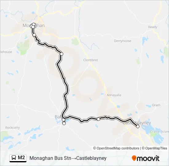 Plan de la ligne M2 de bus