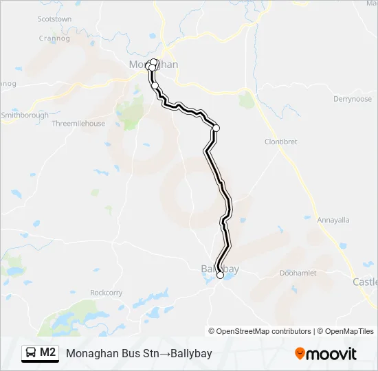 Plan de la ligne M2 de bus