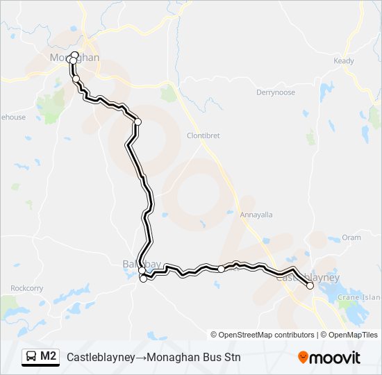 M2 bus Line Map