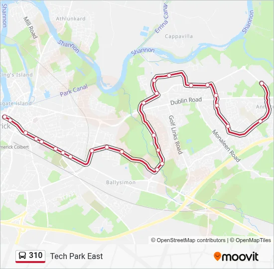 310 Route: Schedules, Stops & Maps - Tech Park East (Updated)