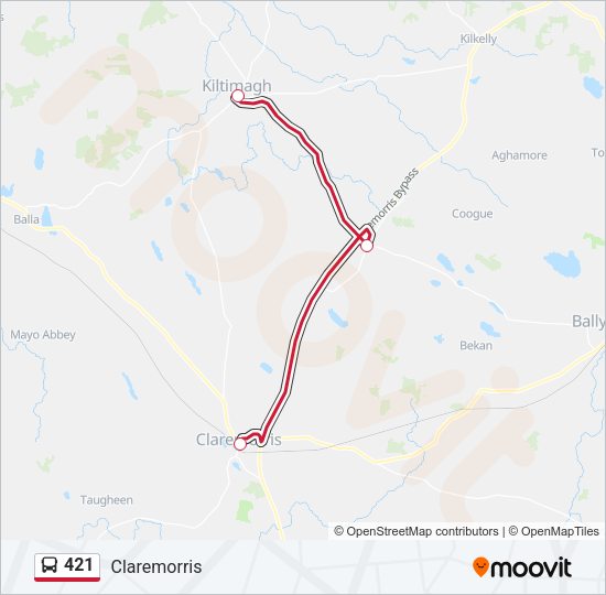 421 Bus Line Map