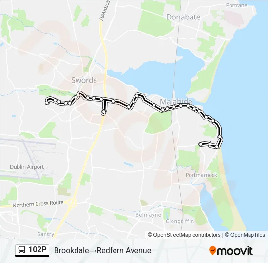 102P Bus Line Map