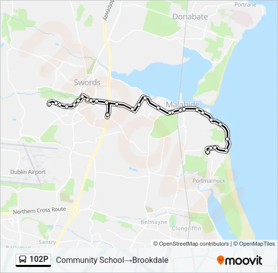 102P Bus Line Map