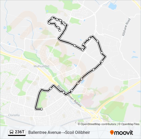 236T Bus Line Map