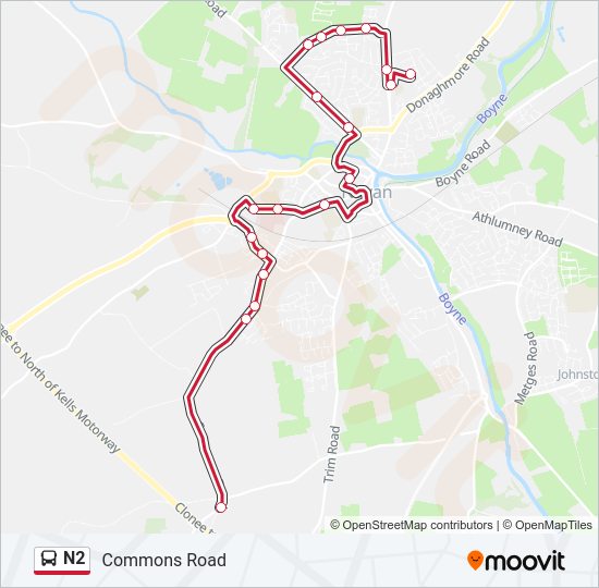 N2 bus Line Map