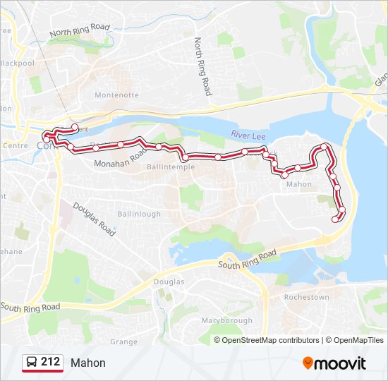 212 bus Line Map