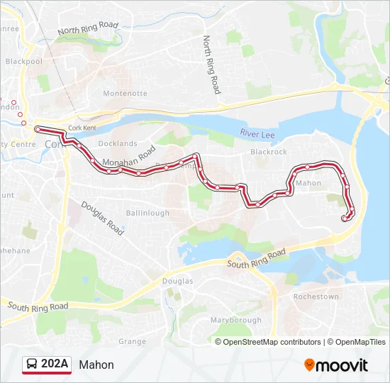 202A Bus Line Map