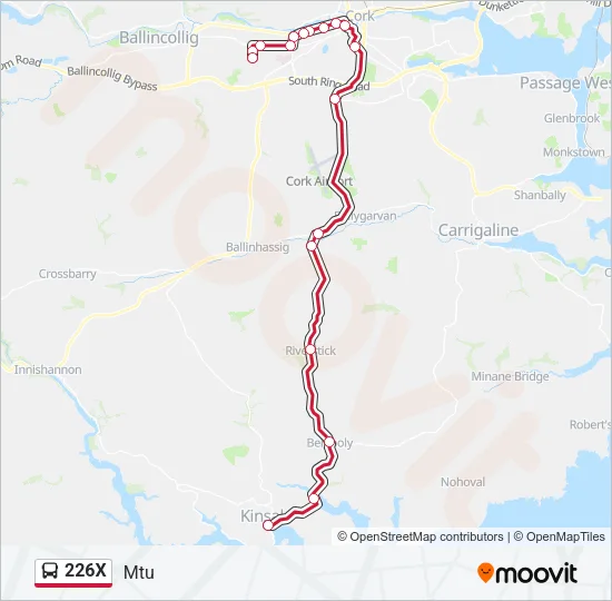 226X Bus Line Map