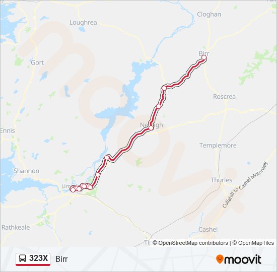 Plan de la ligne 323X de bus