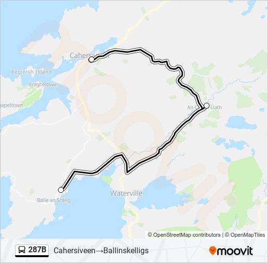 Plan de la ligne 287B de bus