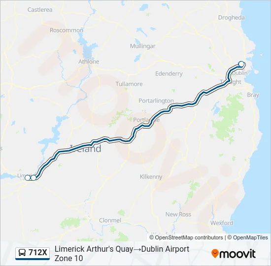 712X Bus Line Map