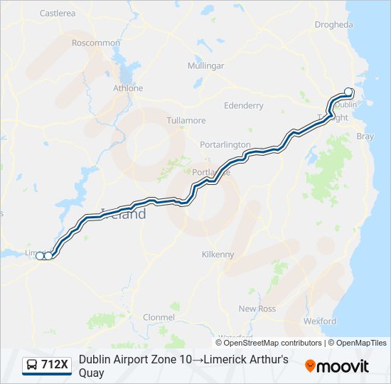 712X Bus Line Map