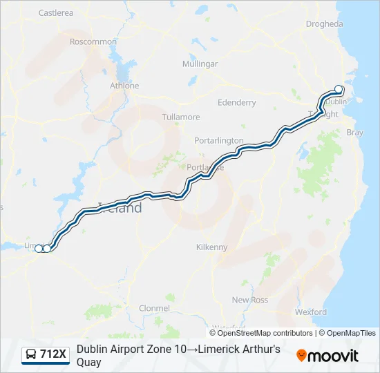 712X Bus Line Map