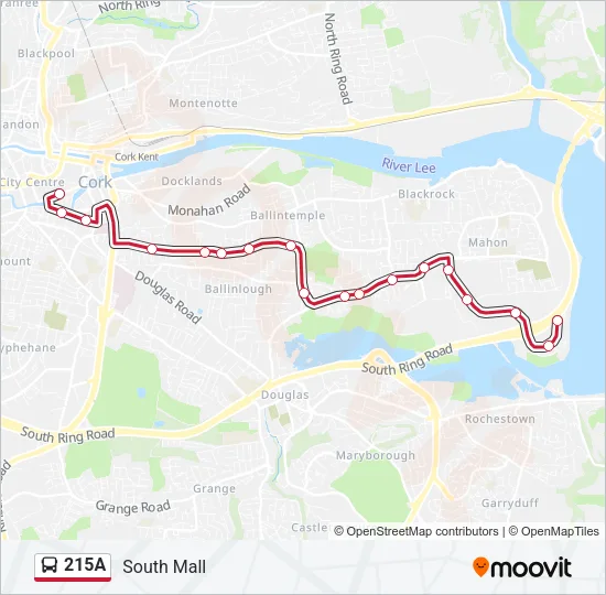 215A Bus Line Map