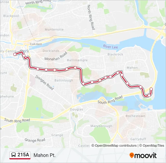215A Bus Line Map