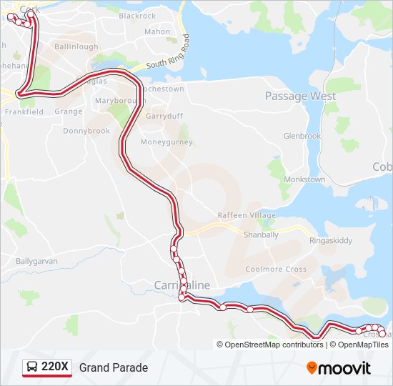 220X Bus Line Map