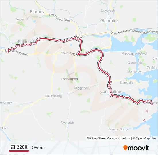 220X Bus Line Map