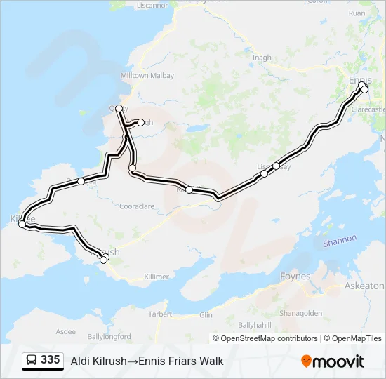 335 Bus Line Map