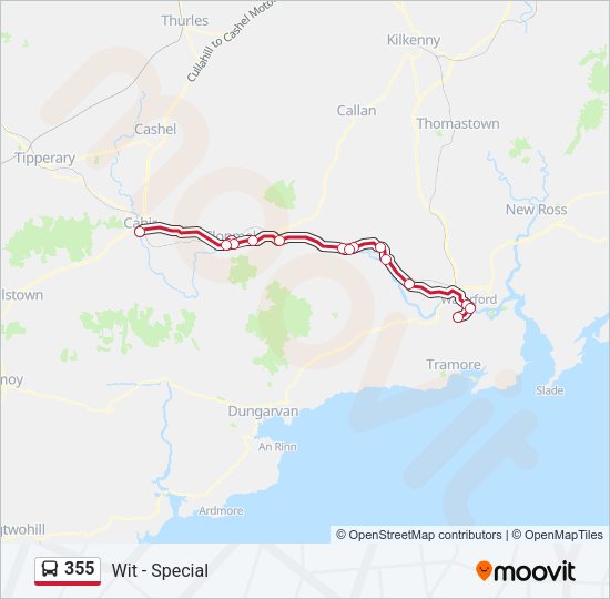 355 Bus Line Map