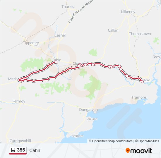 355 Bus Line Map