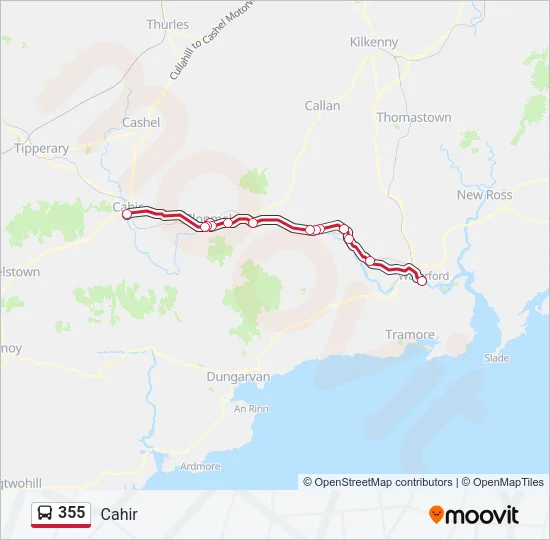 355 Bus Line Map