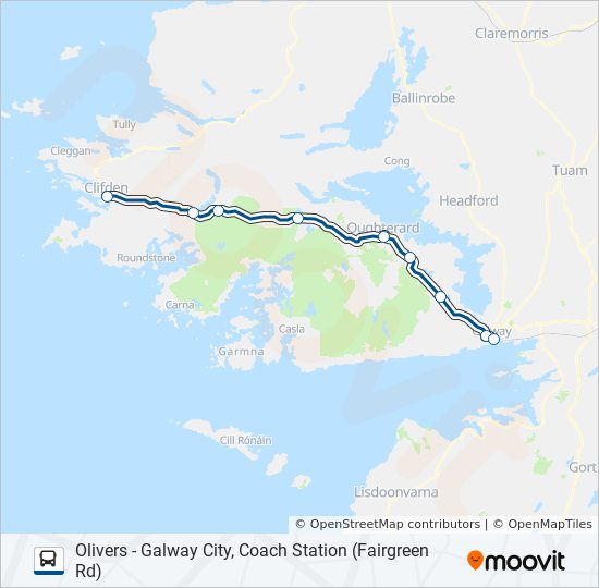 olivers galway city coach station fairgreen rd Route Schedules, Stops