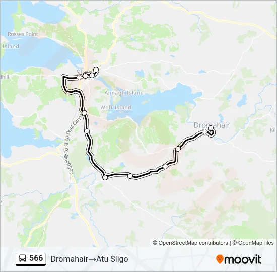 566 Bus Line Map