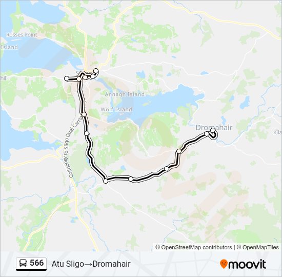 566 bus Line Map